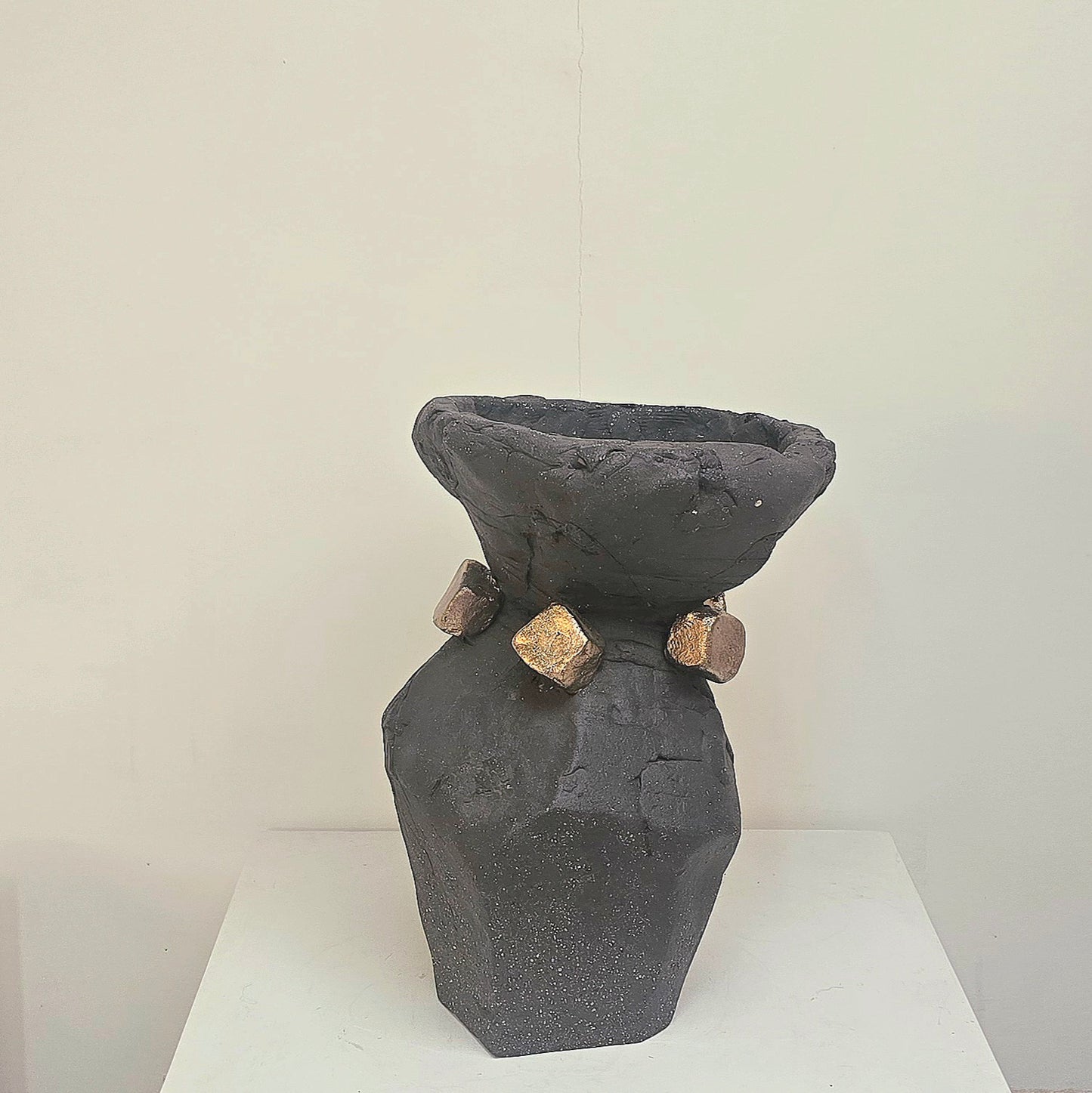 Juyeon Kim - 'Black Vessel with gold Studs'